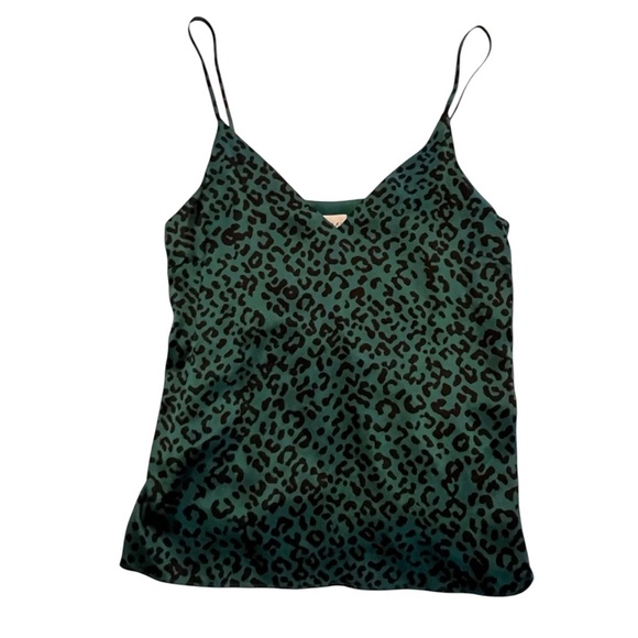 Cami NYC The Olivia Silk Charmeuse Camisole Womens XS Green Leopard Print - Picture 14 of 15